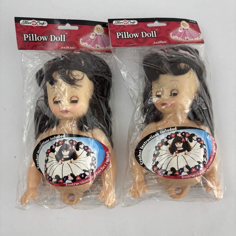 Vintage Fibre Craft Pillow‎ Dolls 3119-03 Lot (2) 2002 Blinky Eyes "Tiffany" NEW